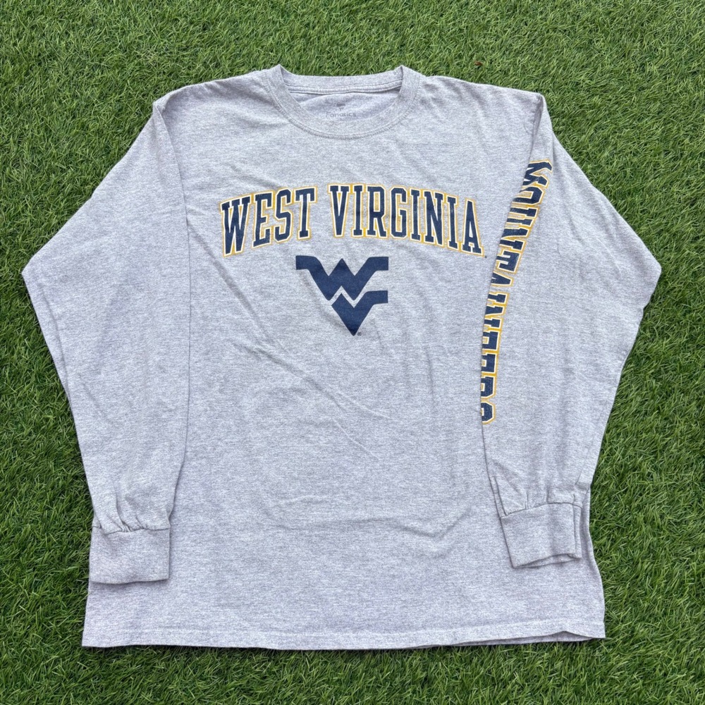 Fanatics‎ West Virginia Mountaineers Mens XL Gray WVU Long Sleeve T-Shirt